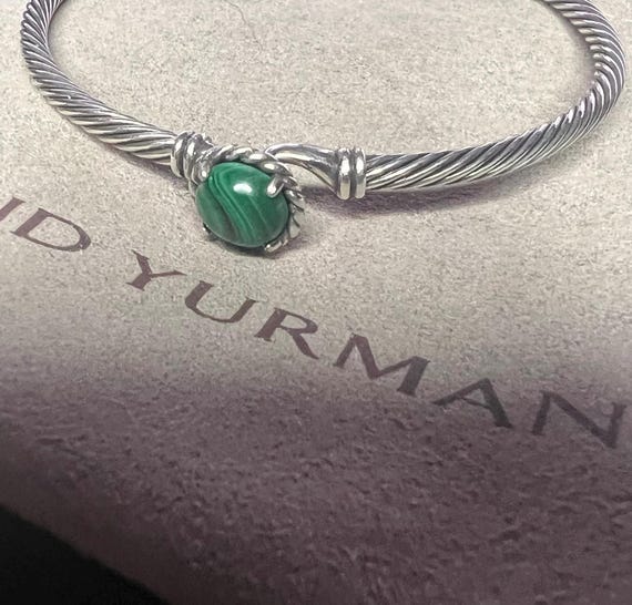 Preowned David Yurman Malachite Chatelaine Bracelet in Solid