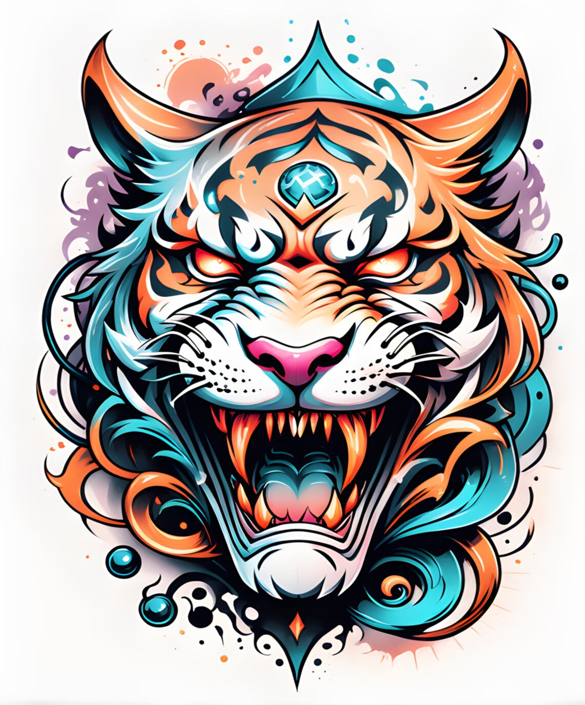 8 Tiger Tattoo Art Designs by RJ Derby - Etsy