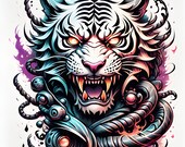 8 Tiger Tattoo Art Designs by RJ Derby