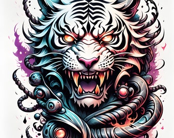 8 Tiger Tattoo Art Designs by RJ Derby