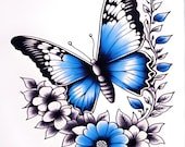 Collection of 8 Butterfly Tattoo Art Designs By RJ Derby