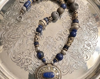 The Royal Nomad: Lapis and Raw Druzy Statement Necklace
