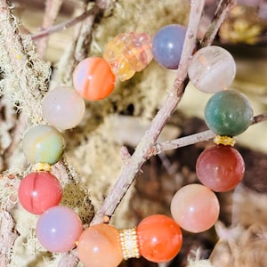 The Nine-Tailed Sentinel Bracelet: Rutilated Rabbit Hair Quartz with Nine-Tailed Healing Fox Charm