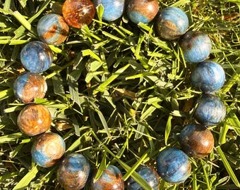 Blue Kyanite Citrine Accent Bracelet (13.3mm Beads)