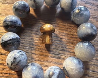 Sparkling AAA Blue Rulilated Quartz Crystal Bracelet (18mm)