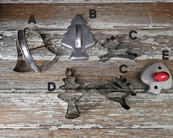 Vintage metal cookie cutters