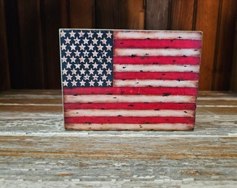 American flag rustic