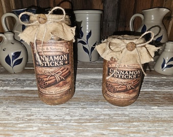 Primitive cinnamon jars