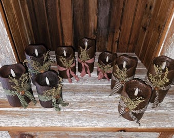 Primitive battery operated candles- DARK GRUNGE