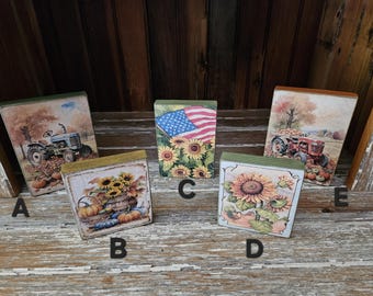 Autumn wood shelf sitters