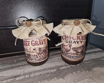 Primitive jar of Beef Gravy or Chicken Gravy