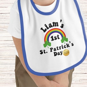 Baby's First St. Patrick's Day, Personalized Baby Bib, Customized Baby Bib, Gender Neutral Infant Gift, Lucky Charm for Little Ones image 4