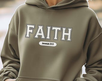 Faith Christian Sweatshirt, Minimalist Hoodie , Faith Apparel, Baptism Gift