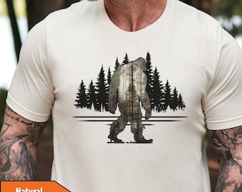 Bigfoot Bella Canvas T-shirt, Wilderness Unisex Camping Tee, Yeti Lover Gift, Hiking Shirts, Sasquatch Graphic, Big Foot Shirts