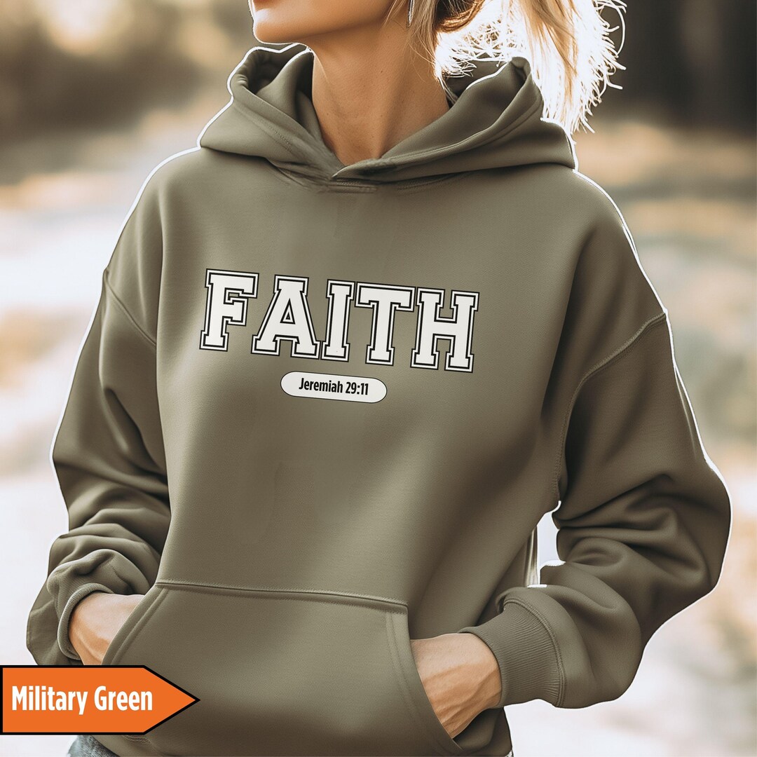 Faith Christian Sweatshirt, Minimalist Hoodie , Faith Apparel, Baptism ...