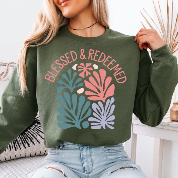 Boho Christian Shirt Religious Sweatshirt, Christian Sweatshirt Gift For Christian,Bible Verse Sweater Christian Crewneck, Christian gift