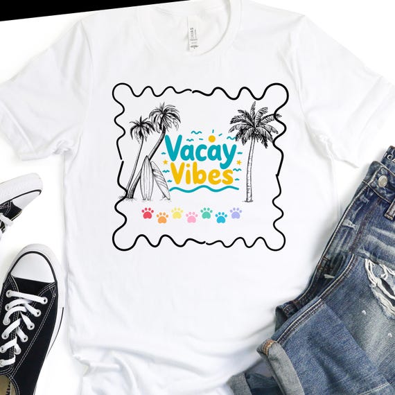 Vacay Vibes Tee, Fun Beach T-Shirt for Dog Lovers, Perfect Summer Wear for Pet Owners, Gift for Beach Lovers & Dog Moms Dads