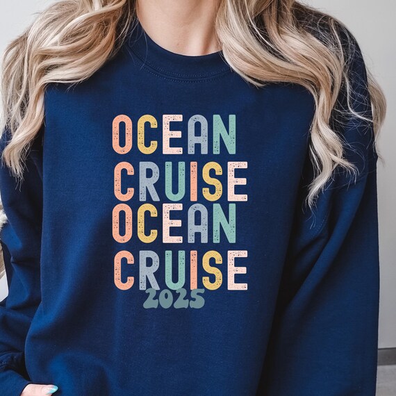 Distressed Retro Ocean Cruise 2025 Sweatshirt, Family Cruise Vacation Gift Nautical Cruise Sweater, Beach Trip Pullover, Sea Adventure
