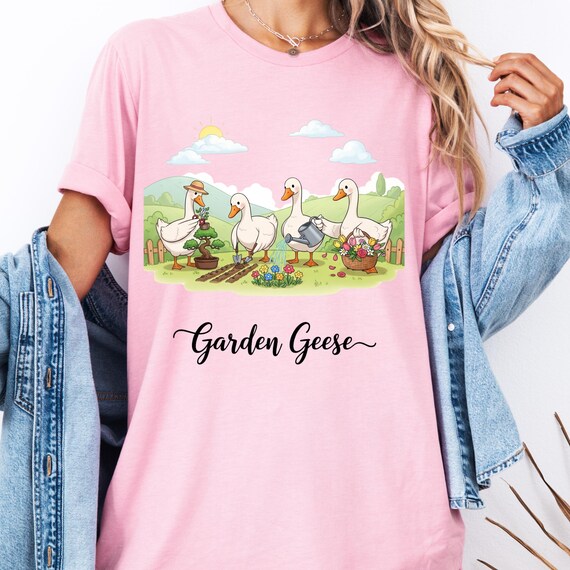 Garden Geese T-Shirt: Nature Lover Gift, Farm Animal Tee