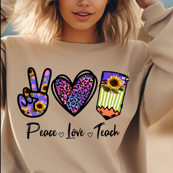 Peace Love Teach shirt back to school shirt,gift for teacher elementary teacher new teacher gift,kindergarten teacher team teacher shirt
