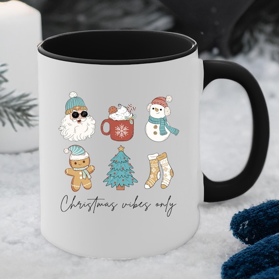 Xmas Vibes Coffee Mug Coffee Lover Gift Mug,   Xmas Coffee Mug Gift Merry Christmas Mug,   Holiday Coffee Mug Christmas Tree Mug for her