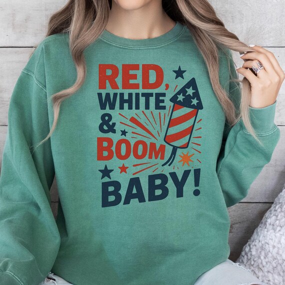 Patriotic sweatshirt, 4th of July firework comfort color sweatshirt, festive apparel for Independence Day, gift for patriotic lover