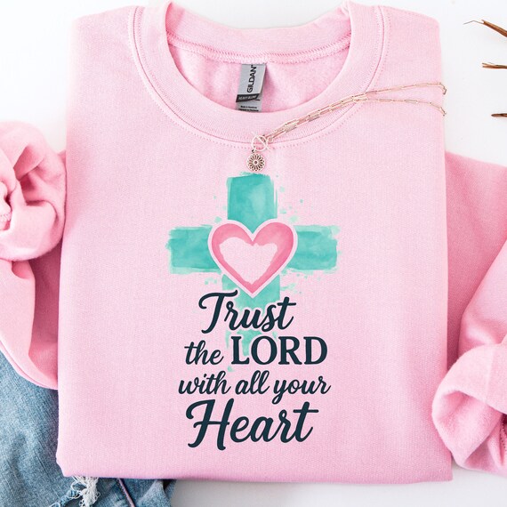 Religious Heart Sweatshirt: Christian Mom Apparel, Brushstroke Design