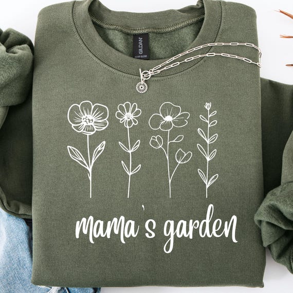 Wildflower Mama's Garden Sweatshirt: Floral Crewneck Jumper