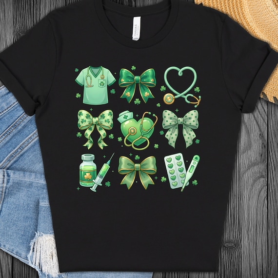 Coquette St Patrick Nurse Tee | T-Shirt Coquette lover nurse gift