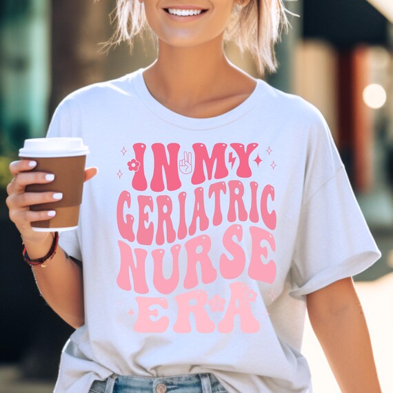 Geriatric Nurse Distressed Retro Tee, Gift for Nurse Appreciation Shirt, Retro Medical Staff Top Healthcare Worker Thank You Gift