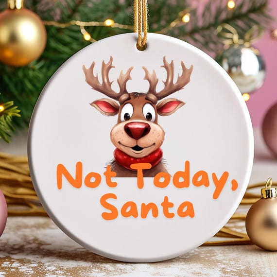 Reindeer Ornaments, Funny Reindeer Christmas Ornament Gift - Holiday Decor, Gift for Him, Gift for Her, Christmas Tree Decoration, Festive