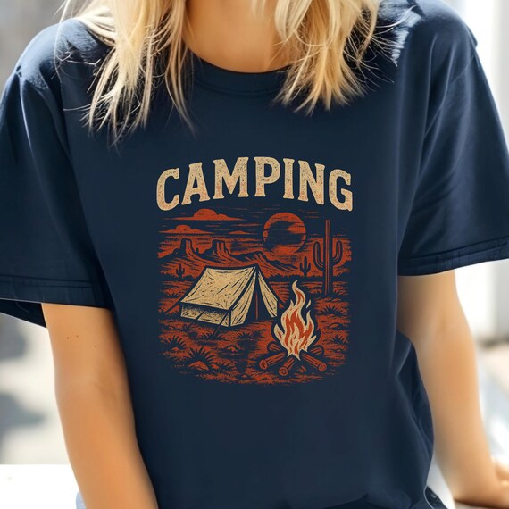 Western Camping Lover T-Shirt Rustic Outdoors Design for Group Trips Adventure Seekers Gift