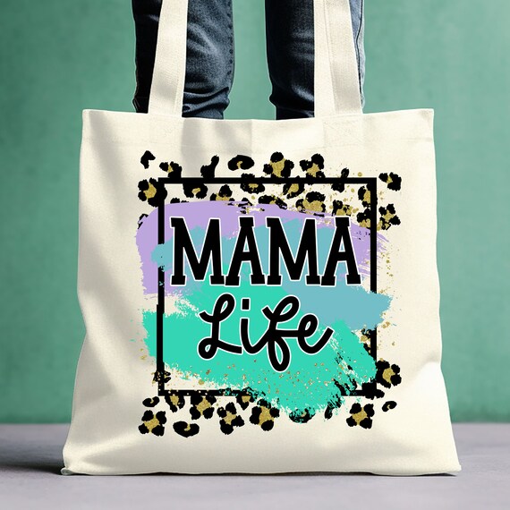 Leopard Print Bag Canvas Tote Bag,Leopard Print Tote Gifts For Mum,Mama Tote Bag Gift For Her,Tote Bag For Mom,Leopard Tote Bag Gift For Mom