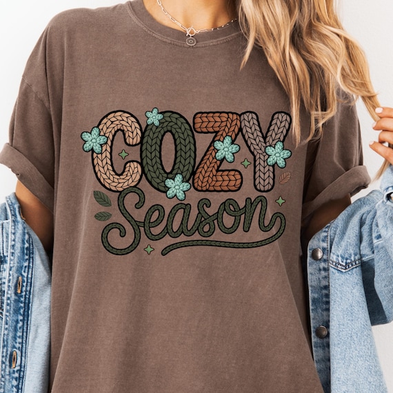 Faux Yarn Cozy Season Shirt, Winter Tee for Cozy Lovers Gift