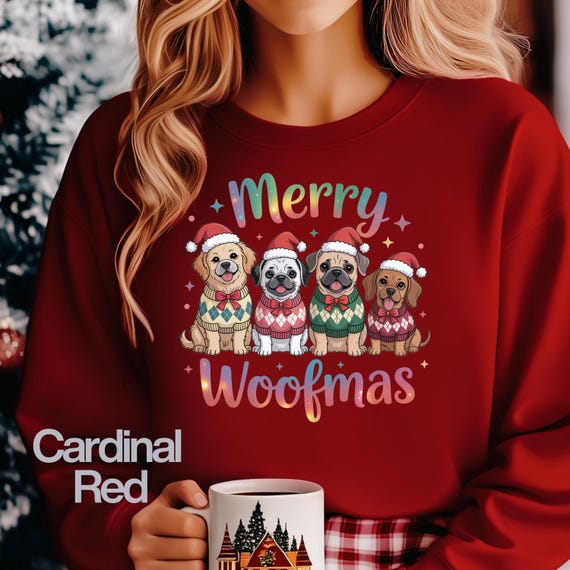 Christmas Dog Shirt, Merry Woofmas Tee for Pet Lovers, Holiday Dog Lover T-Shirt