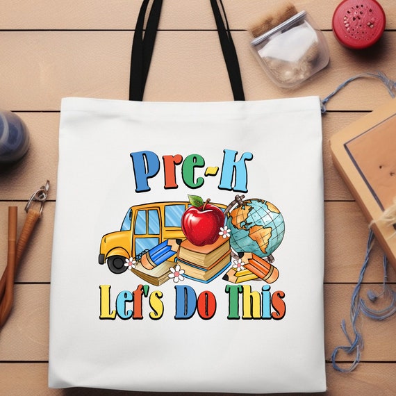 Back To School Teacher Tote Bags, Gift Pre K Mom Library Tote Bag, Library Book Bag Canvas Tote Bag, Kids Tote Bag Home School Tote Bag