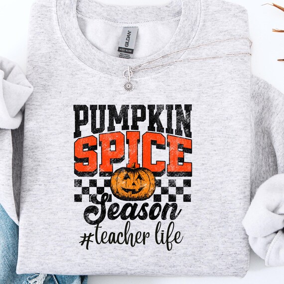 Distressed Fall Pumpkin Teacher Sweatshirt: Thanksgiving Gift