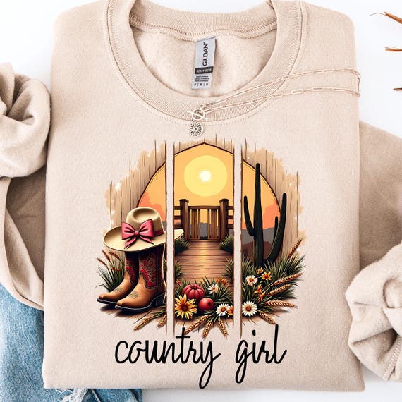 Country Girl Shirt, Western Tee for Cowgirl, Rustic Gift, Farm Life T-Shirt, Country Style Tee, Country Girl Shirt for Women, Shirt Gift