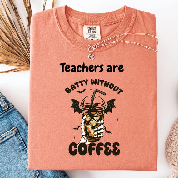 Funny Teacher Halloween Unisex Garment-Dyed T-shirt, Comfort Color Gift Tee for Teachers, Group Teacher Halloween T-shirt  Apparel