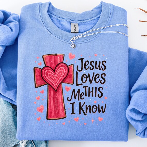Brushstroke Christian Faith Shirt for Believers, Jesus Loves Me shirt for Religious Gift, Cross Heart sweatshirt