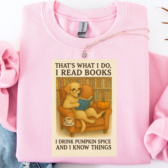 Dog Reading Book Sweatshirt: Cozy Bookworm Crewneck