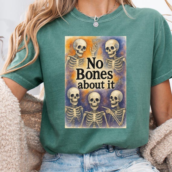 Skeleton Halloween Comfort Color Tee, Funny Gift Unisex Garment-Dyed T-shirt for Skeleton Lovers, Halloween Shirt or Halloween Gift Tee