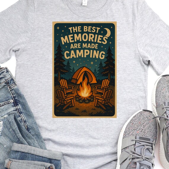 Retro Camping Tee Unisex Camp Shirt, Group Trip Vacation T-shirt, Gift for Campers Outdoor Adventure Top, Camping Squad Tee gift