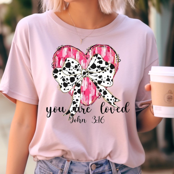 Pink Heart Tee Religious Gift, Coquette Valentine Pink Heart Shirt,Valentines Day Shirt Valentine Pink Shirt, Valentine Day Gift Pink Girly