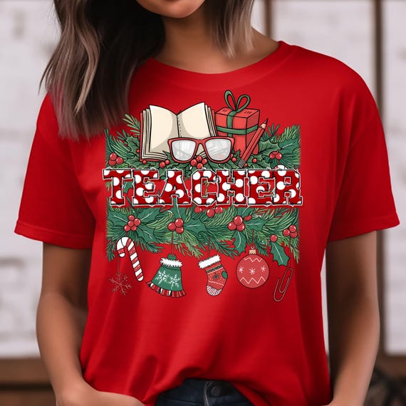 Teacher Xmas Book Xmas Teacher gift,Christmas tshirt teacher Xmas Shirt,Gift For Book Lover Gift For Teacher,Xmas Gift Book Lover Shirt