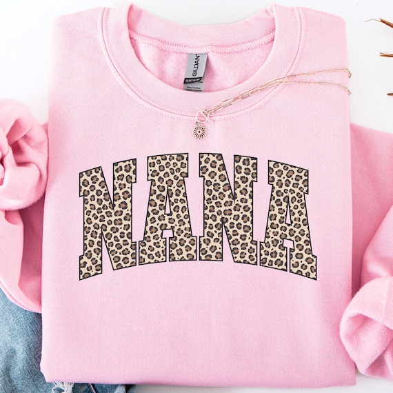 Leopard Print Nana Sweatshirt, Gift for Grandmother