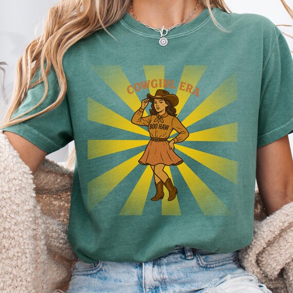 Cowgirl Era Comfort Color Sweatshirt, Gift for Cowgirl Lover Sweatshirt, Garment-Dyed Western Wear Rodeo Outfit