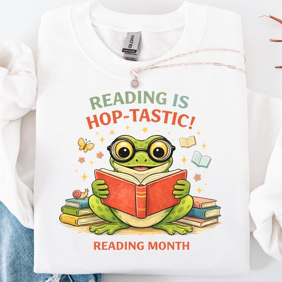 Funny Reading Frog Shirt, Hop-tastic Tee for Book Lovers Gift