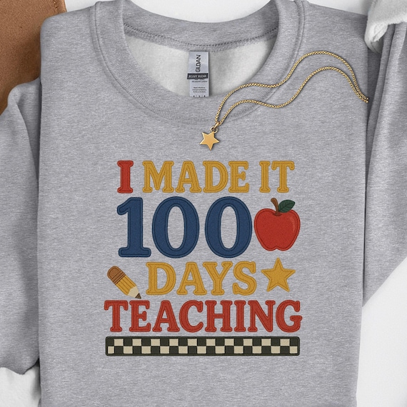 Faux Yarn 100 Days of School Shirt, Milestone Tee for Teachers, Educator Gift