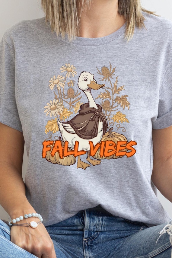 Boho Goose Fall Unisex Jersey Tee, Gift for Goose Lover Boho Fall Tshirt, Animal Lover Shirt Fall Clothing Gift
